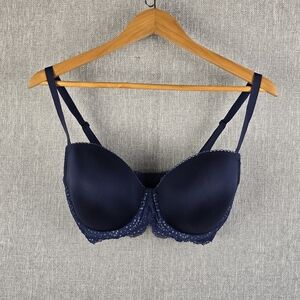 Victoria's Secret Dream Angels Lined Demi Bra Navy Sz 34DDD